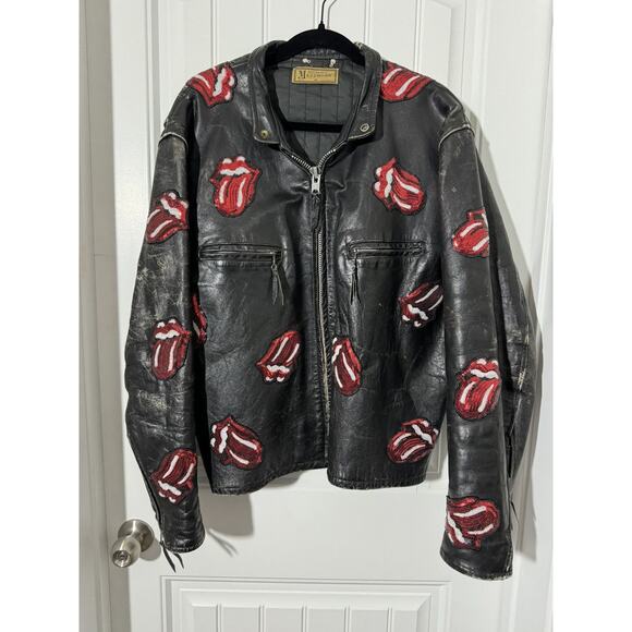 NWT 1 of a Kind MadeWorn Rolling Stones Leather Jacket - Picture 1 of 16
